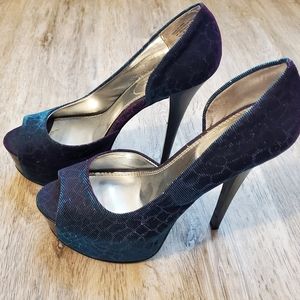 Chinese Laundry Iridescent Blue Heels